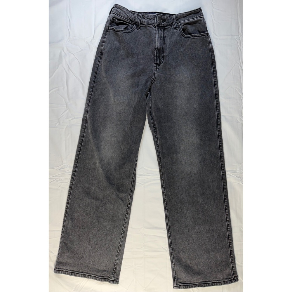 Hollister Ultra High-Rise Baggy Jeans Women's 6R W26 Washed Black Wide Leg